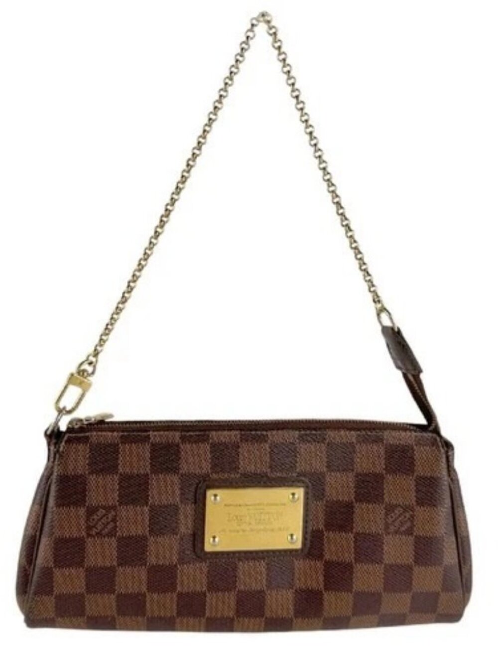 Auth LOUIS VUITTON Damier Ebene Eva Handbag Shoulder Bag Brown N55213 - z9542